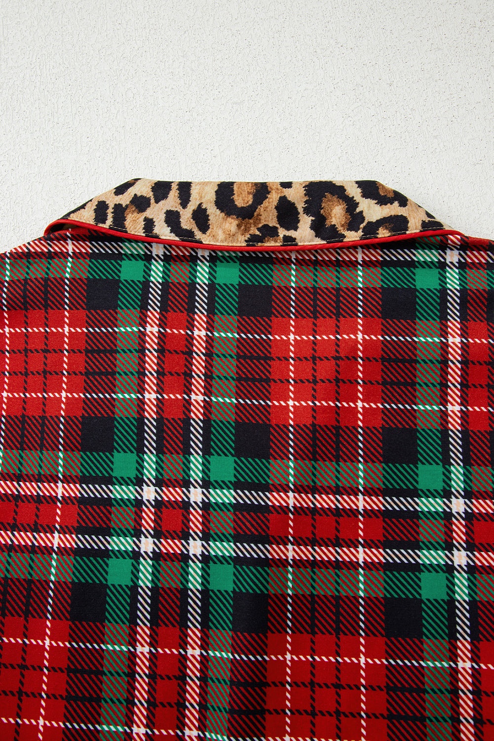 Plaid & Leopard Print Pajama Set