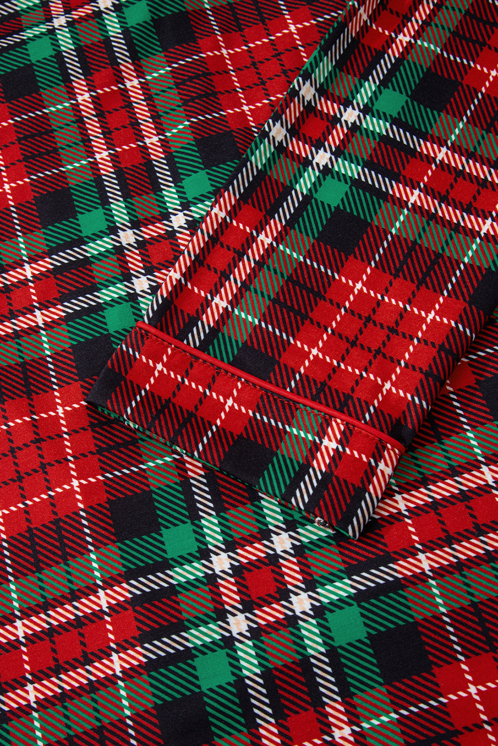 Plaid & Leopard Print Pajama Set