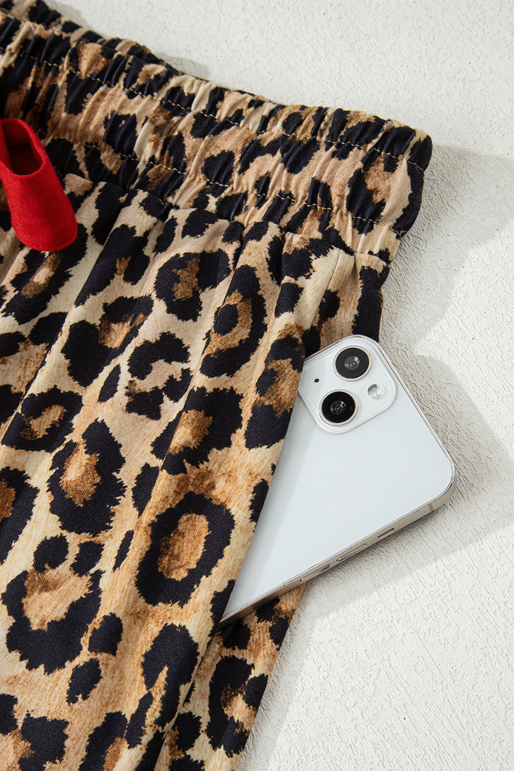 Plaid & Leopard Print Pajama Set