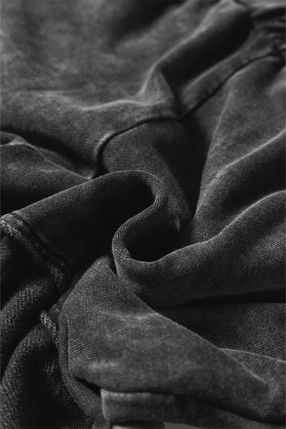 Mineral Washed Black Wide Leg Drawstring Pants