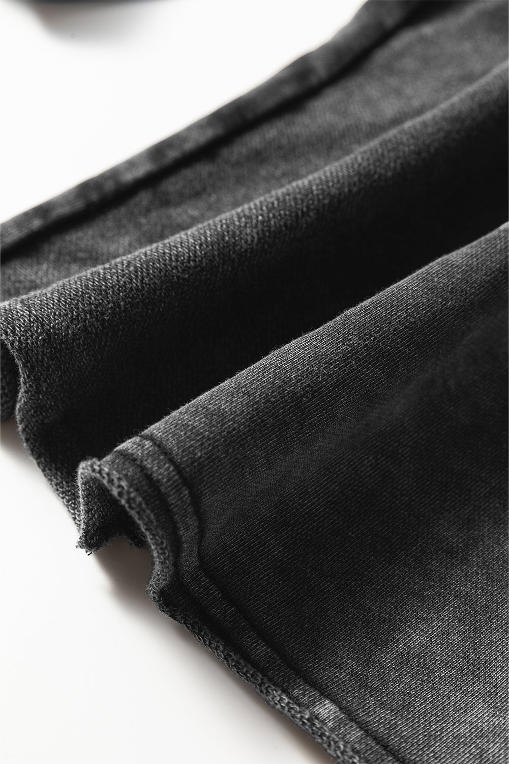 Mineral Washed Black Wide Leg Drawstring Pants