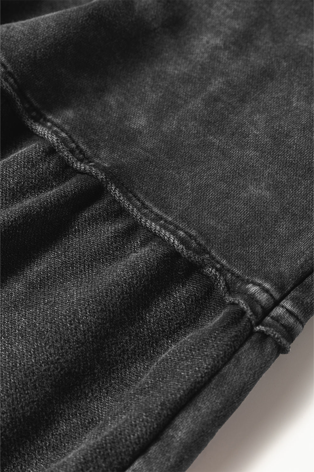 Mineral Washed Black Wide Leg Drawstring Pants